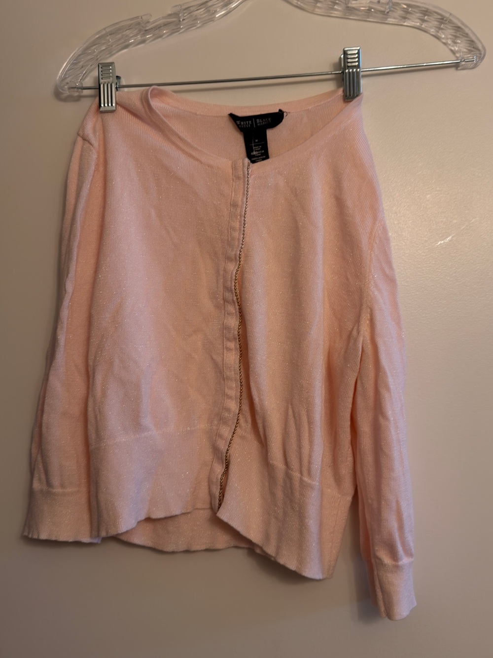 Black house white market sparkly pink cardigan